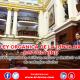 PUBLICAN LEY ORGANICA DE LA JUNTA NACIONAL DE JUSTICIA (JNJ)